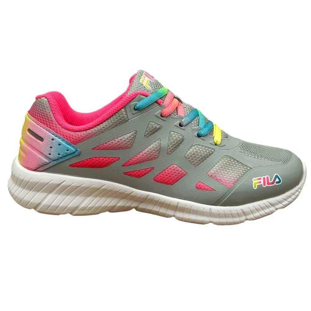 Fila‎ Youth Girl's Athletic Sneakers Size 5 Gray-Multicolor Lightweight Comfort